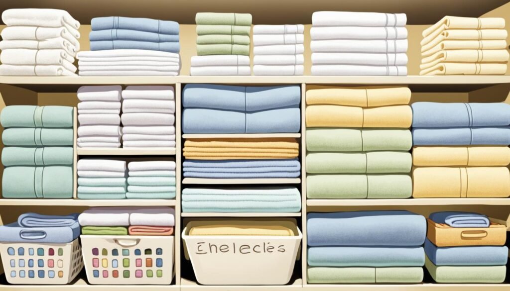 Linen closet organization hacks and labels