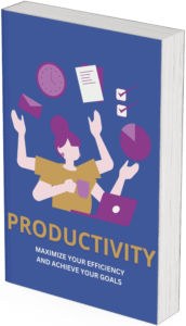 Vibrant book cover on productivity, featuring tips to maximize efficiency and achieve goals.