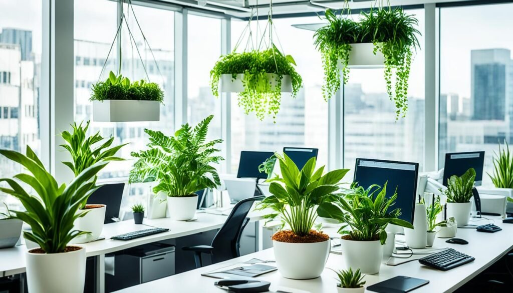 Indoor plants in office