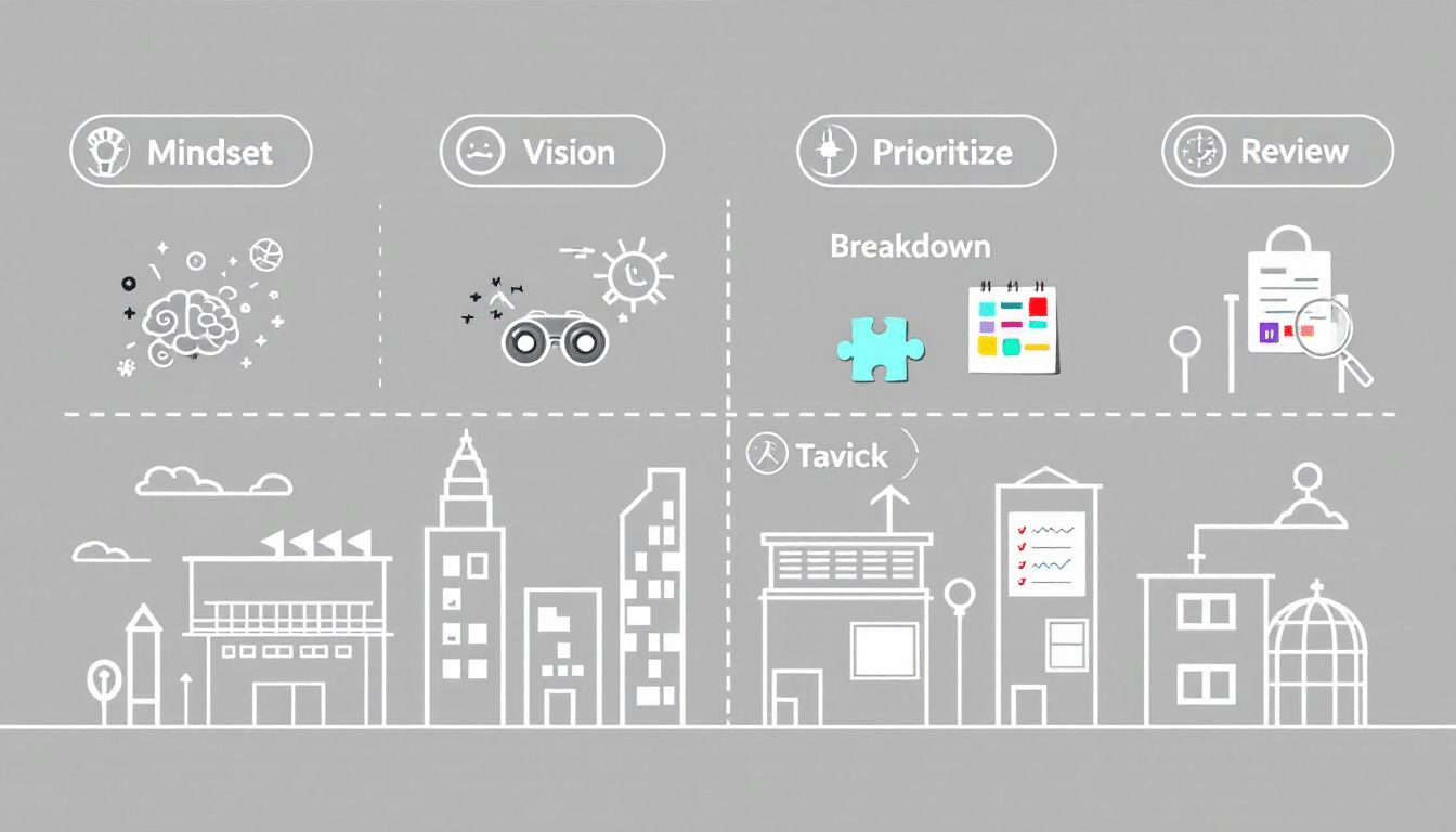 An illustration depicting different areas of life for goal setting.