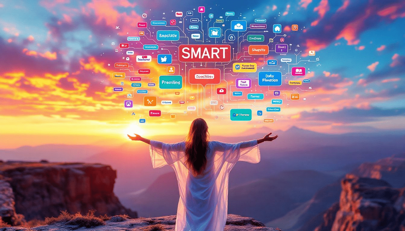 An illustration showing a person setting effective long term goals using the smart framework.