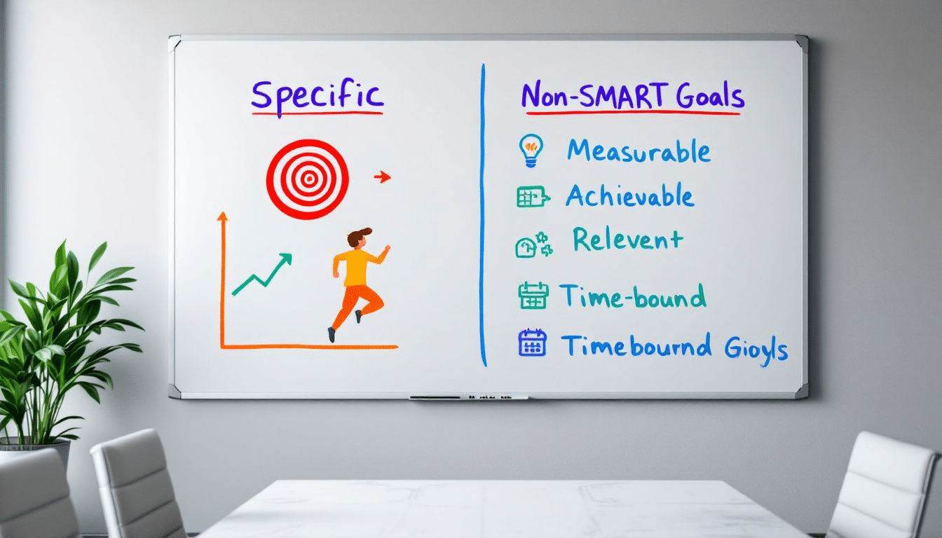 A comparison chart of smart vs. Non-smart goals.