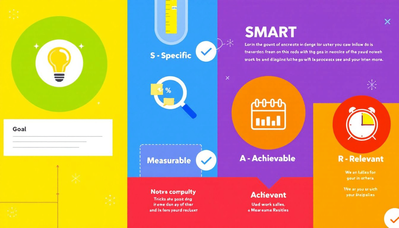 A diagram explaining the smart goals framework.