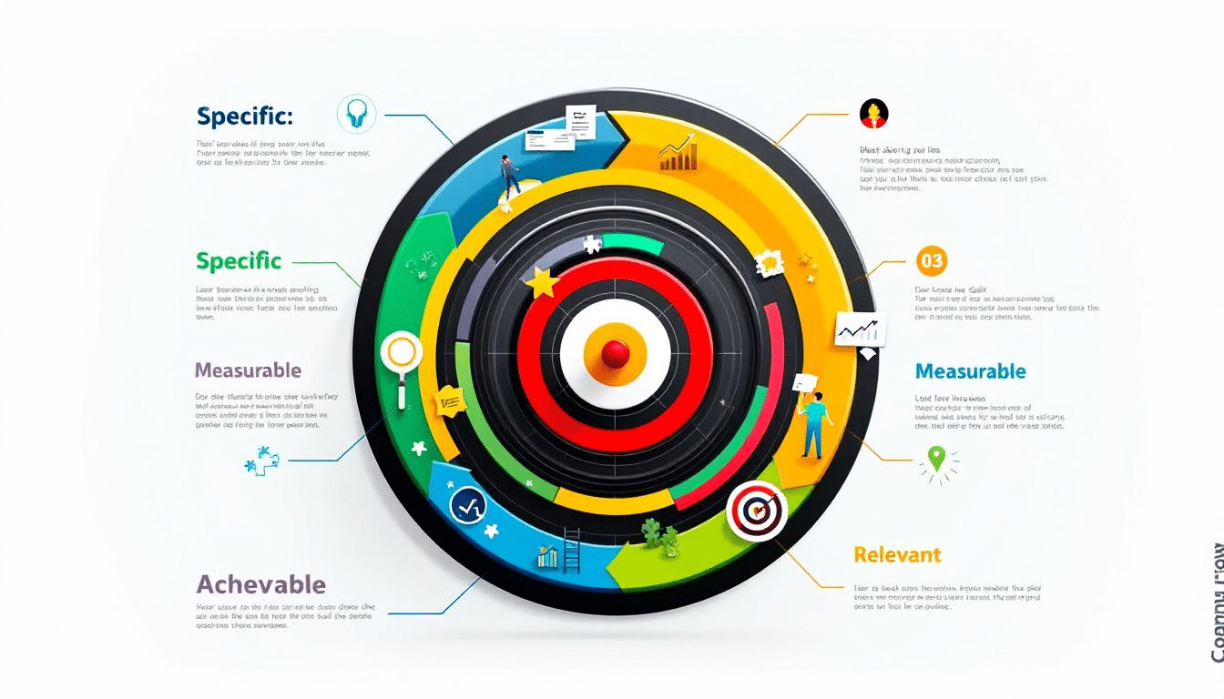 A diagram explaining the smart goals framework for behavior change.