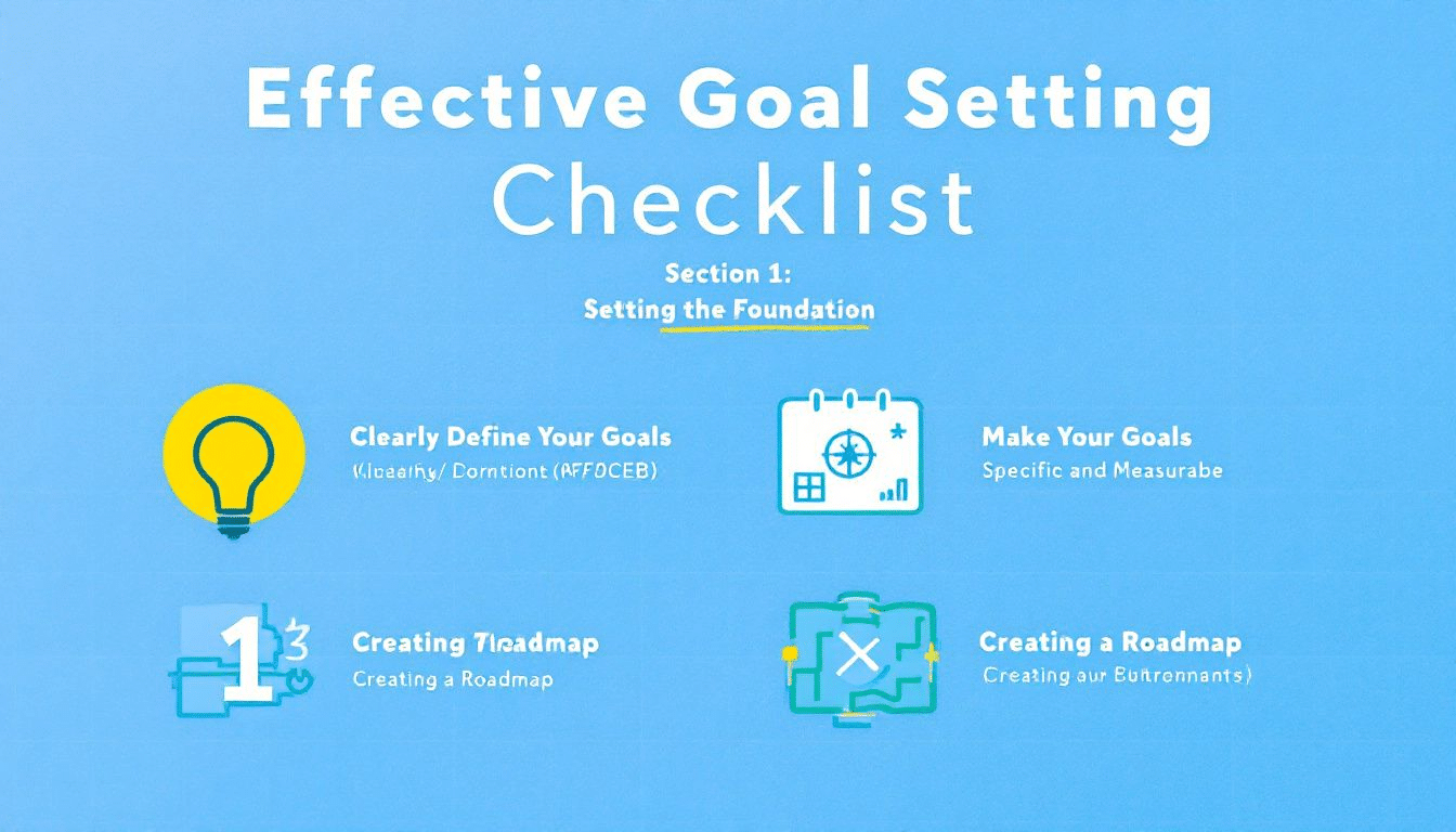 A checklist of tips for effective goal setting.