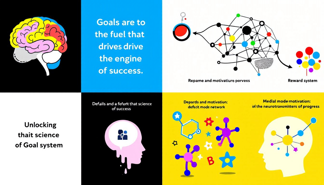 A collage of research findings related to goal setting.