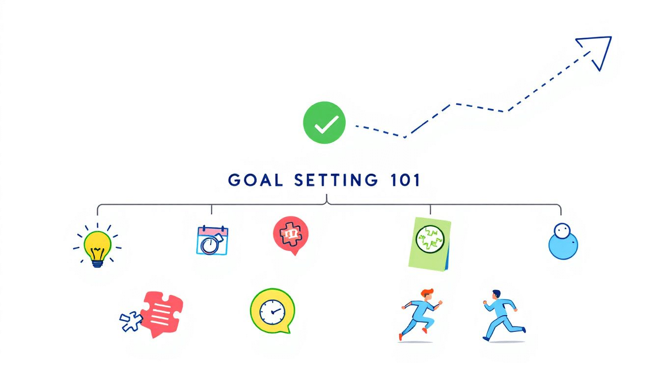 An illustration representing goal setting 101 concepts.