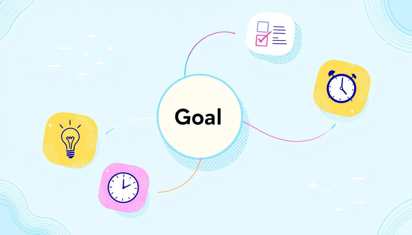 An illustration depicting the basics of goal setting.