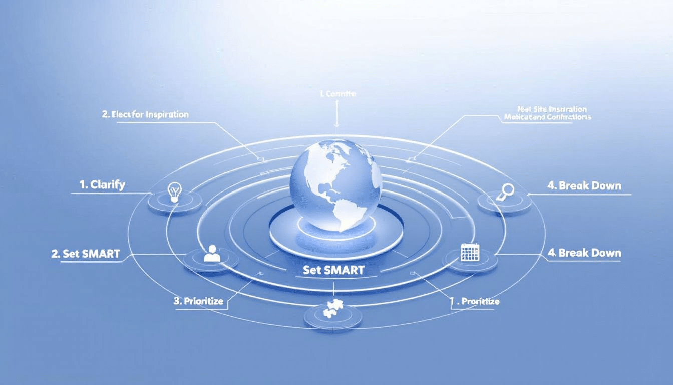 An infographic providing practical tips for effective goal setting.