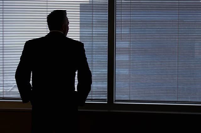 Businessman, silhouette, windows