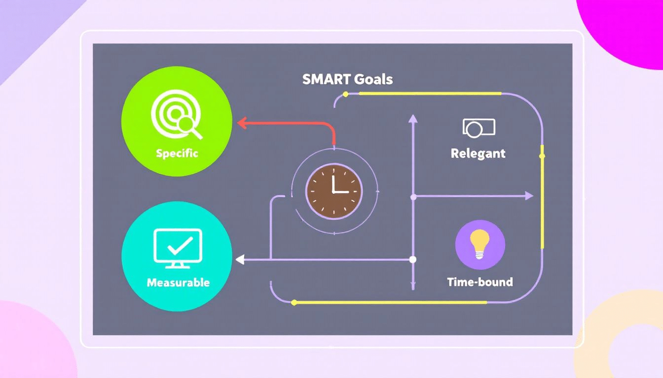 A progress tracking chart for smart goals.