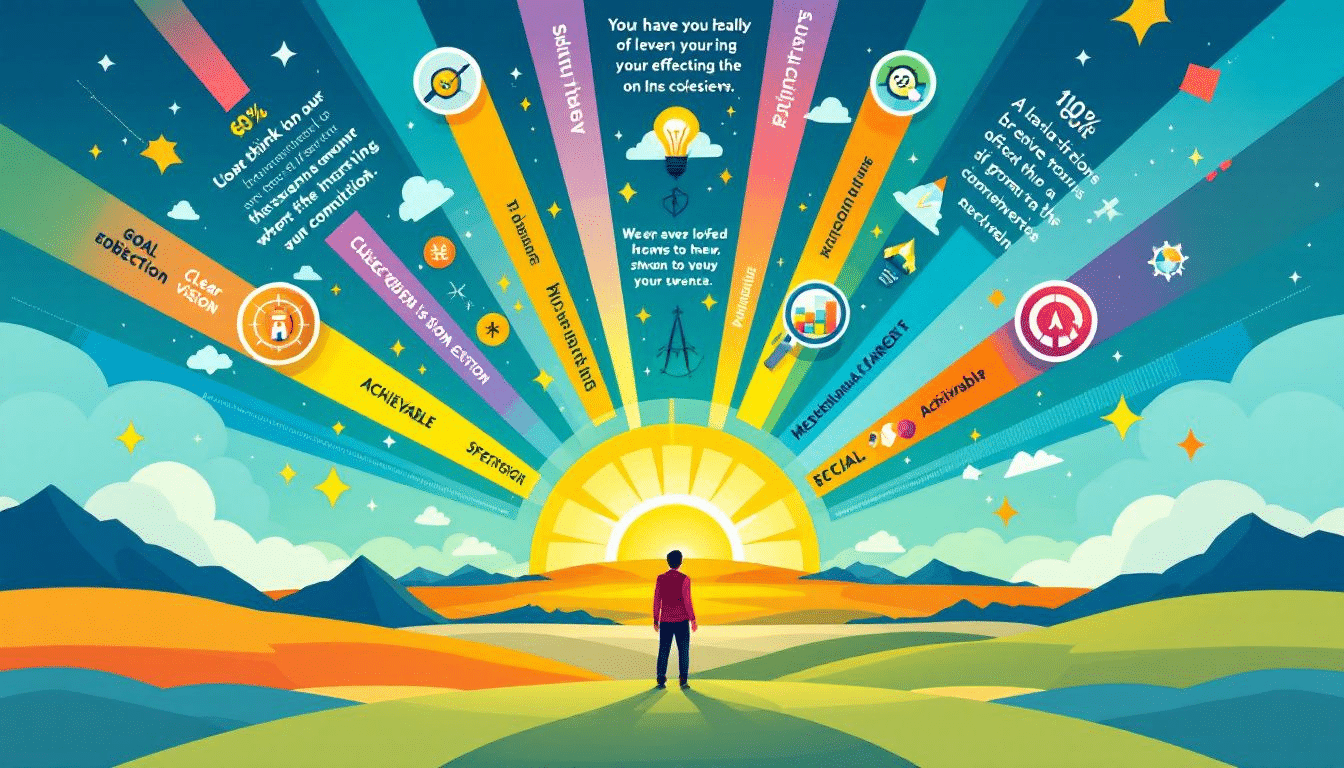 Key elements of effective goal setting displayed visually.