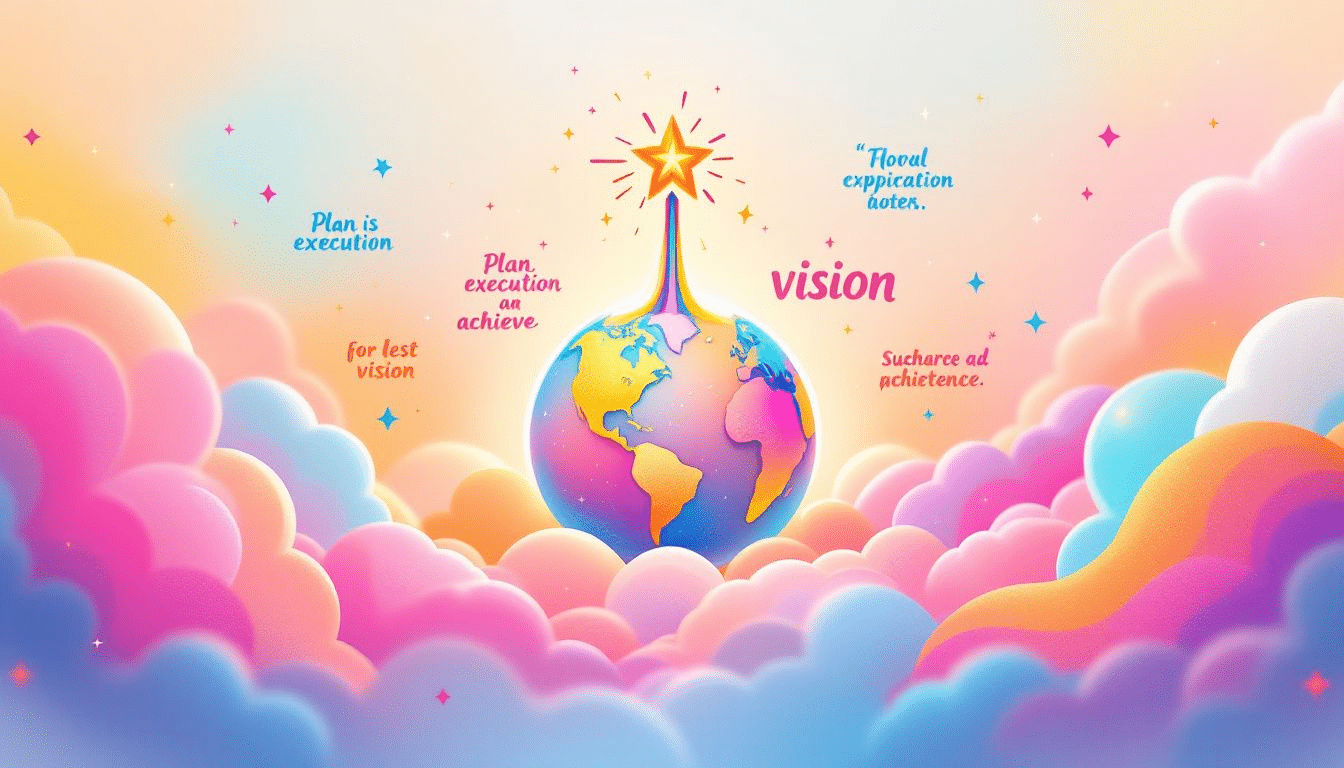 A visual representation of goal setting and vision creation.