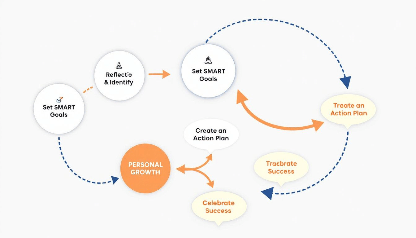 A flowchart outlining the steps to effective goal setting.