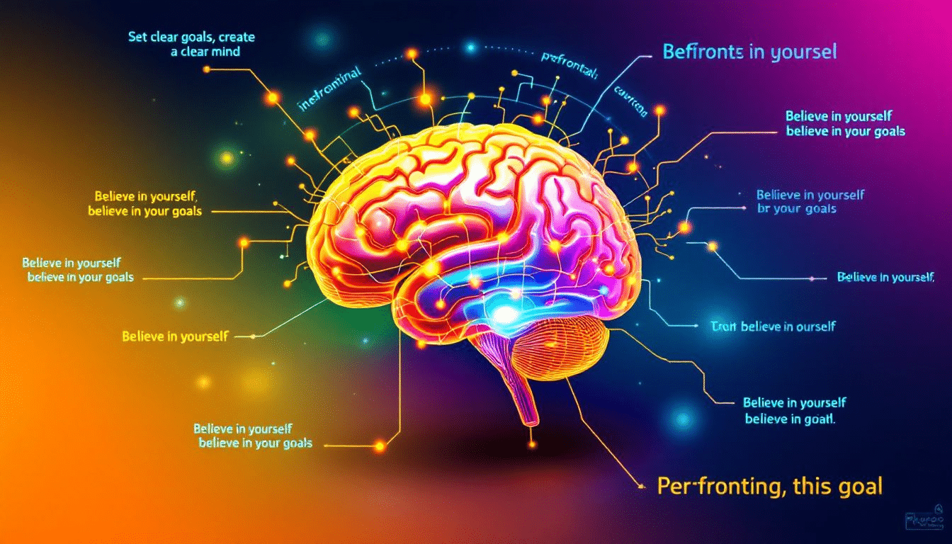 An illustration depicting the neuroscience of goal setting.