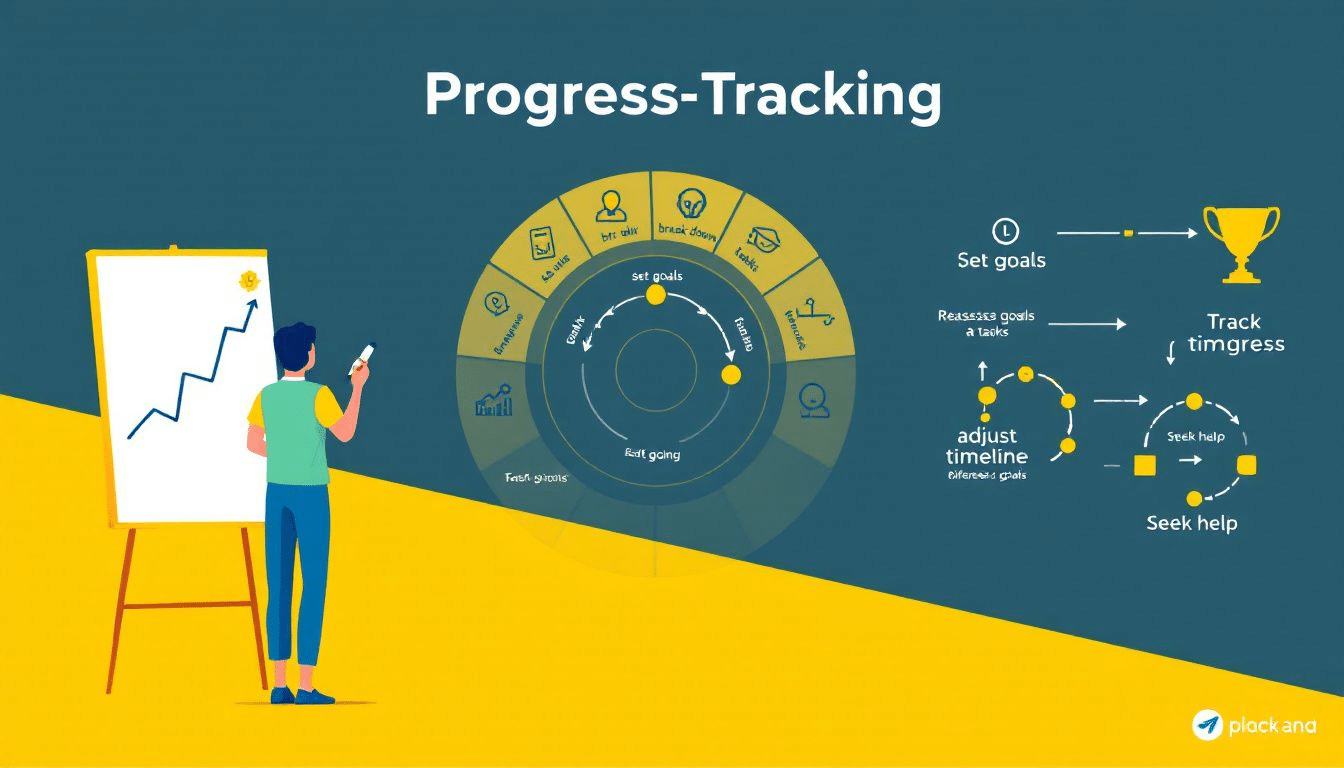 A visual representation of tracking progress and making adjustments.