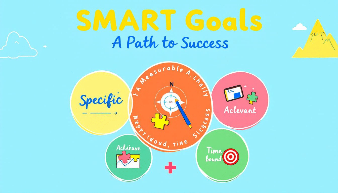 A diagram showing the specific characteristics of smart goals.