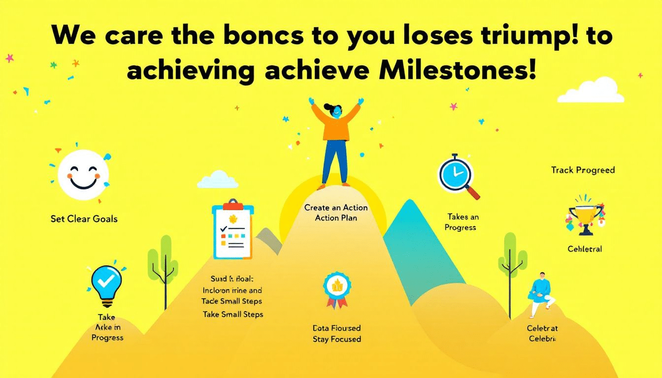 A celebration of achieving milestones in goal setting.