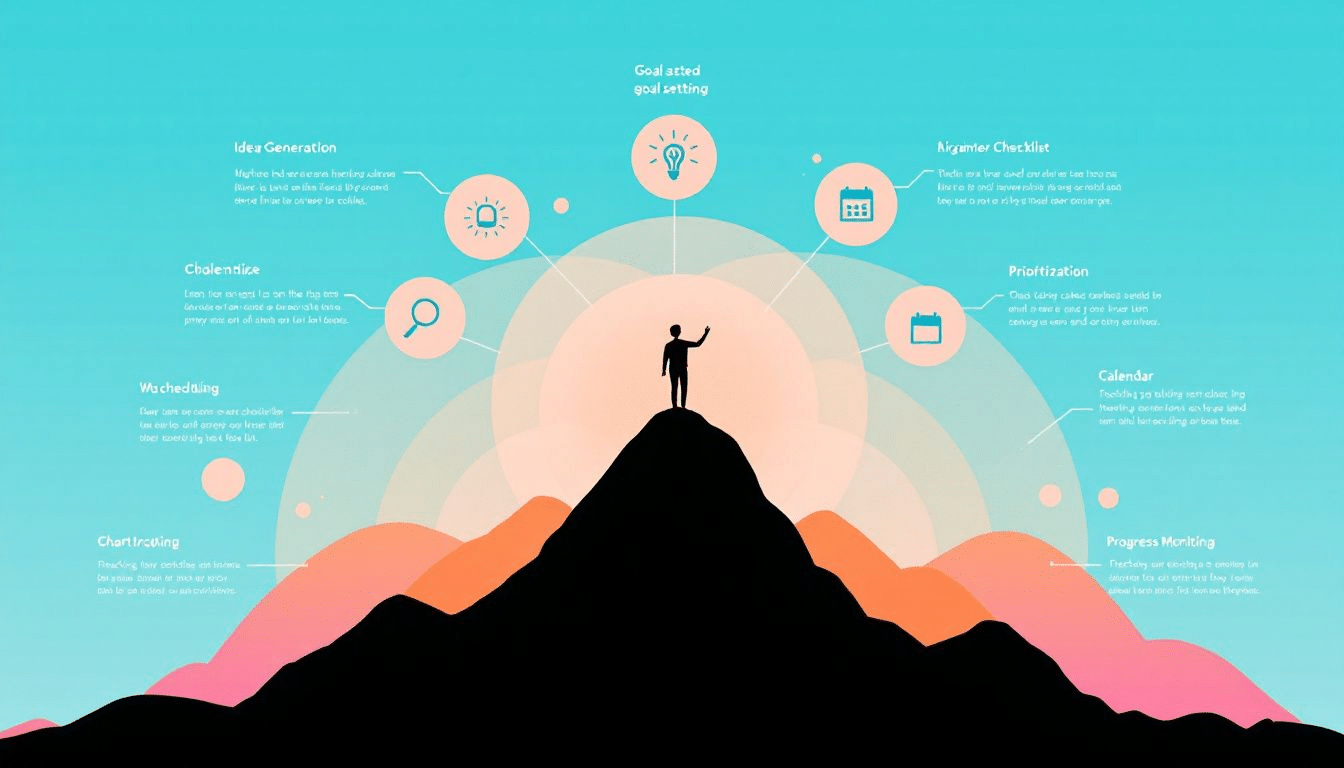 A visual representation of implementing goal setting principles in daily life.