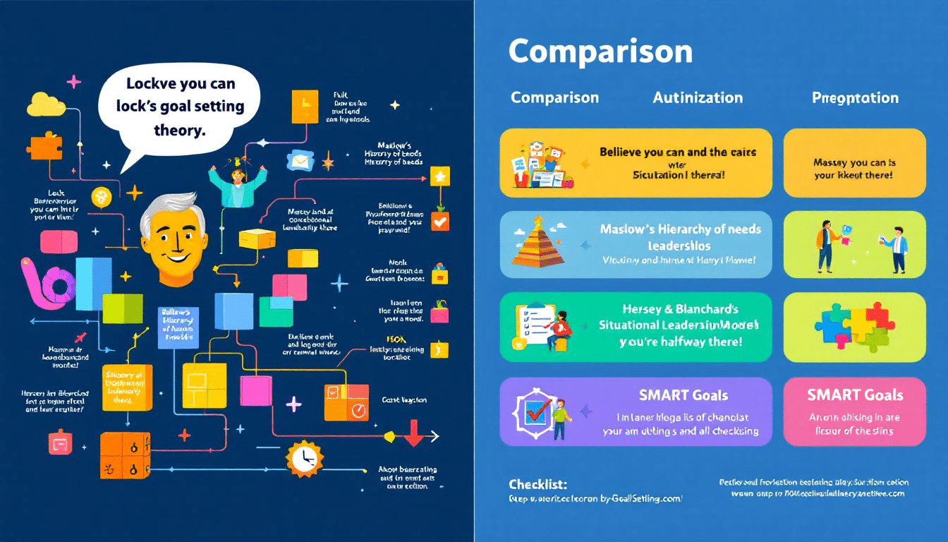 A comparison chart illustrating locke's goal setting theory against other frameworks.