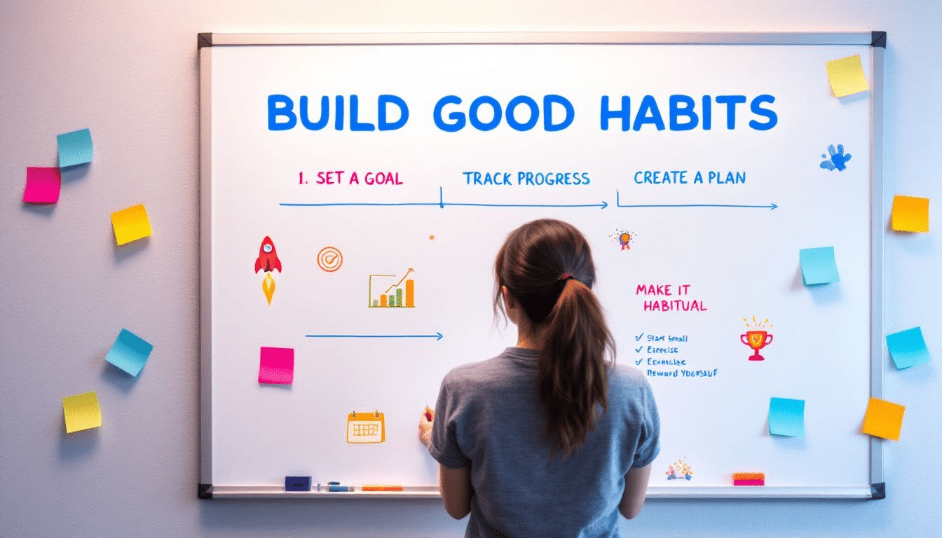 A person setting realistic goals for building good habits.