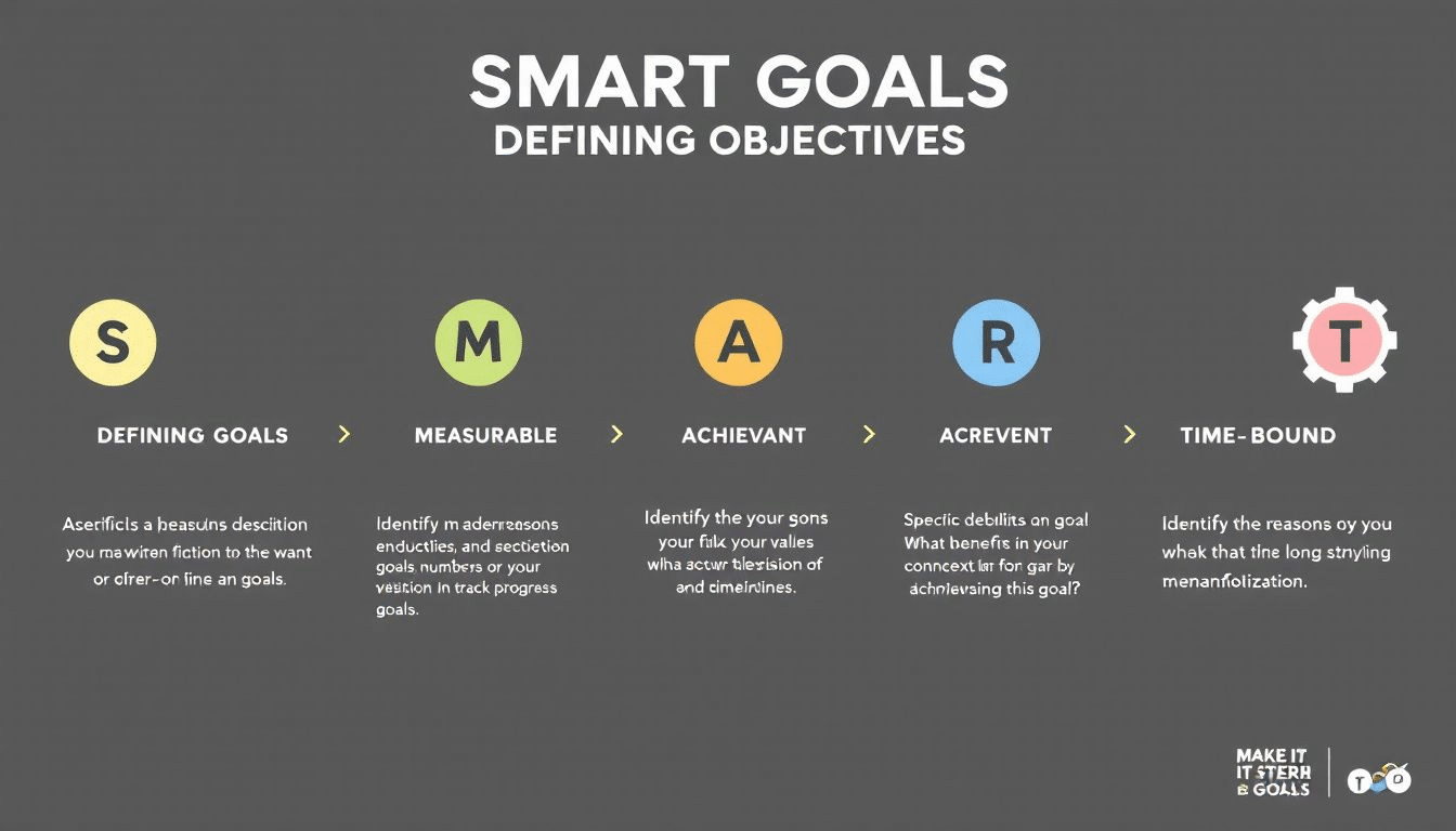 Steps to write effective smart goals, focusing on defining objectives.